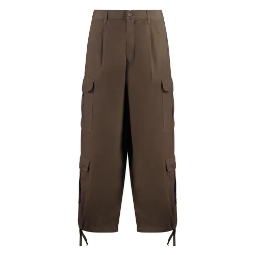 Emporio Armani , Cotton cargo-trousers ,Brown male, Sizes: