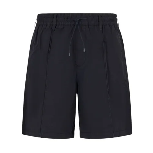 Emporio Armani , Cotton/linen shorts ,Blue male, Sizes:
