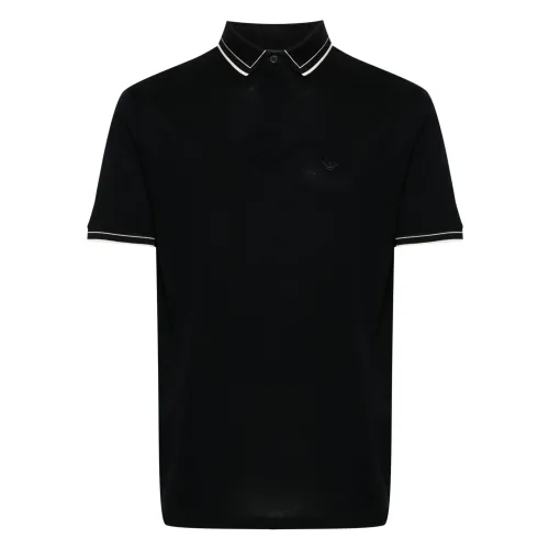 Emporio Armani , Cotton polo shirt ,Black male, Sizes: