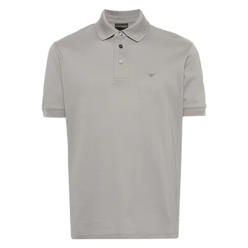 Emporio Armani , Cotton polo shirt ,Gray male, Sizes: