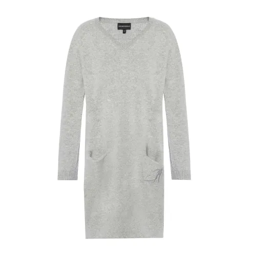 Emporio Armani , Cozy Knitted Dress ,Gray female, Sizes: