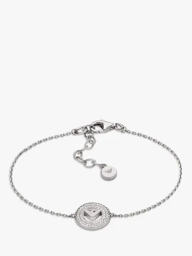 Emporio Armani Cubic Zirconia Charm Bracelet, Silver - Silver - Female
