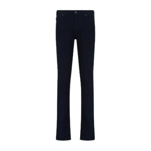 Emporio Armani , Dark Denim 5 Pocket Jeans ,Black male, Sizes: