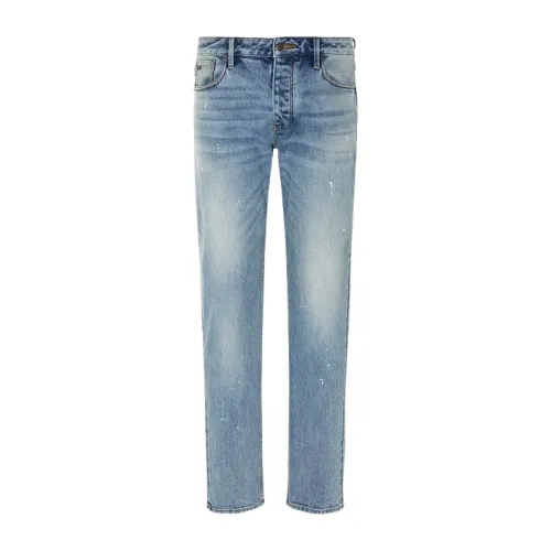 Emporio Armani , Denim Blue 5 Pocket Jeans ,Blue male, Sizes: