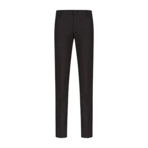 Emporio Armani , Diagonal Twill Trousers ,Black male, Sizes: