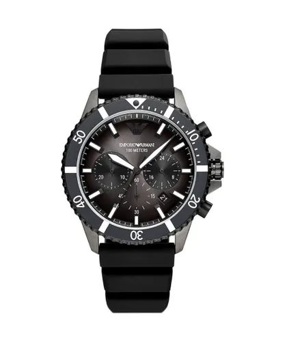Emporio Armani Diver Mens Black Watch AR11515 Silicone - One Size