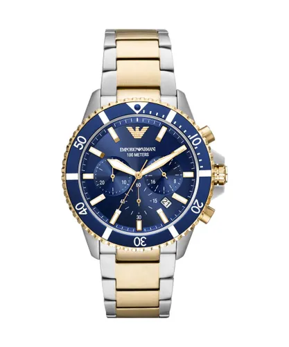 Emporio Armani Diver Mens Multicolour Watch AR11362 - Silver & Gold Stainless Steel - One Size