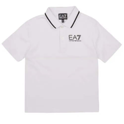 Emporio Armani EA7  76  boys's Children's polo shirt in White