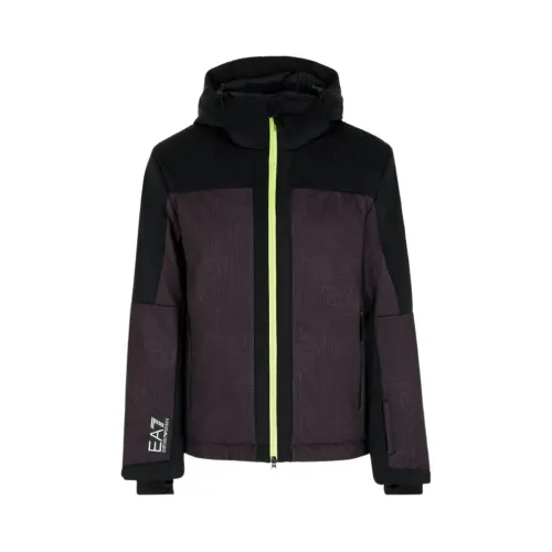 Emporio Armani EA7 , Armani Values Padded SKI Jacket ,Black male, Sizes: