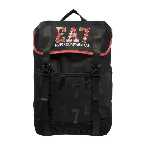 Emporio Armani EA7 , Black Backpack - Autumn/Winter Collection 2023/2024 ,Black male, Sizes: ONE SIZE