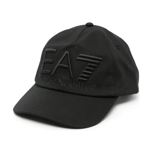 Emporio Armani EA7 , Black Casual Baseball Hat ,Black unisex, Sizes: