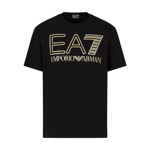 Emporio Armani EA7 , Black EA7 T-shirt for Men ,Black male, Sizes: