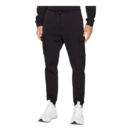 Emporio Armani EA7 , Black Jogger Trousers with Side Pockets ,Black male, Sizes:
