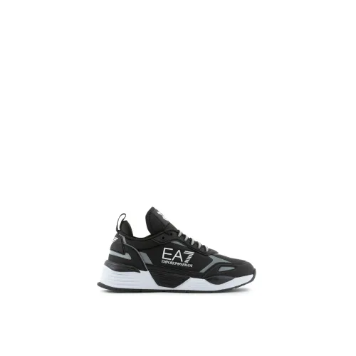 Emporio Armani EA7 , Black Silver Sneaker ,Black male, Sizes: