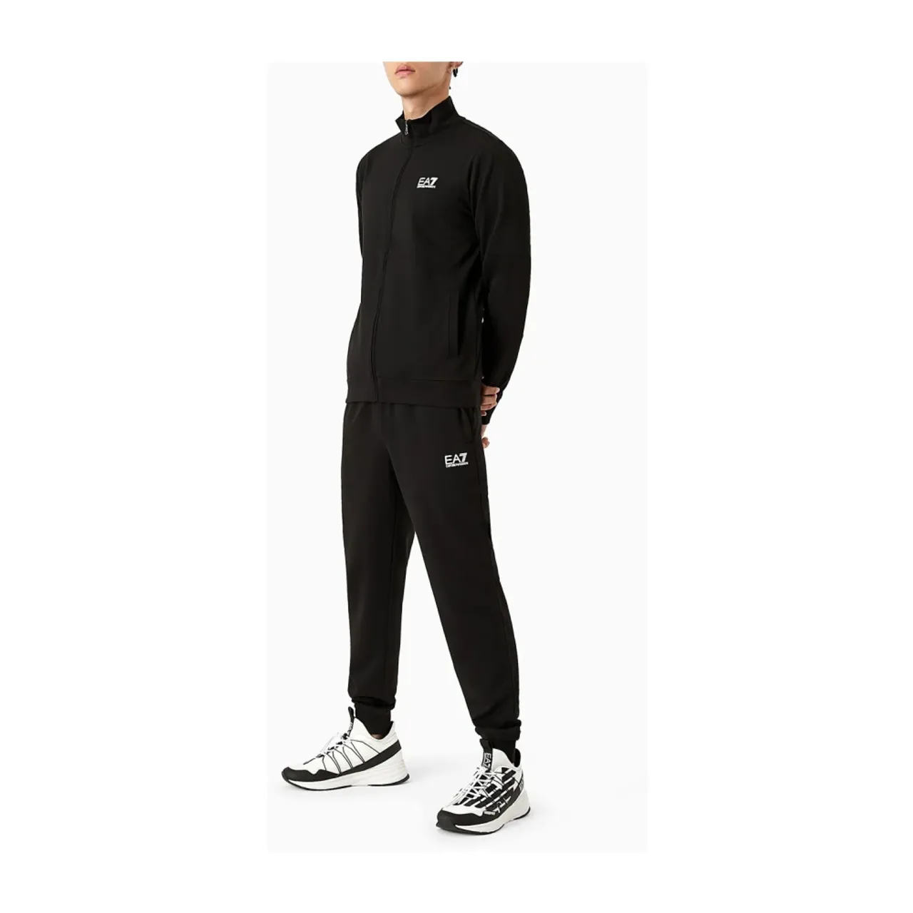 Emporio Armani EA7 , Black Sportswear Set for Men ,Black male, Sizes: