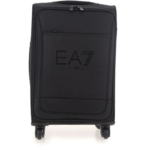 Emporio Armani EA7 , Black Trolley Bag with Dual Spinning Wheels ,Black male, Sizes: ONE SIZE