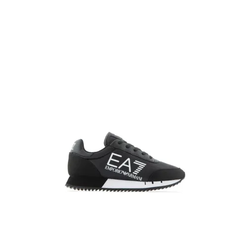 Emporio Armani EA7 , Black White Sneaker by EA7 ,Black male, Sizes: