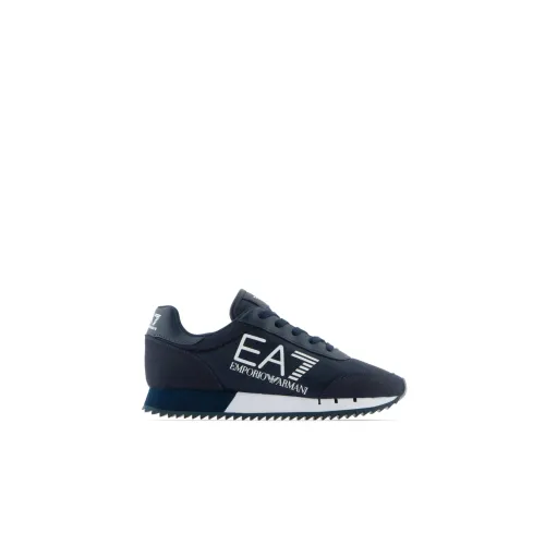 Emporio Armani EA7 , Blue Iris White Sneaker ,Blue male, Sizes: