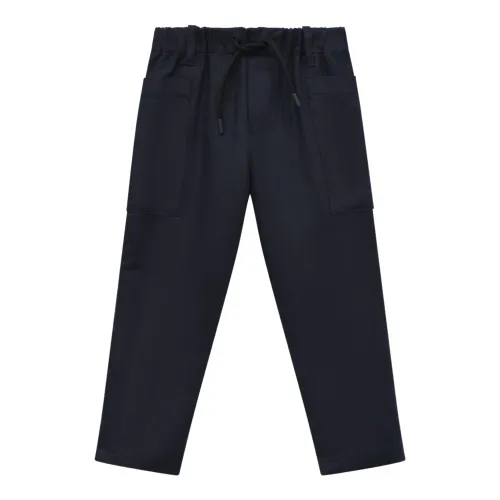 Emporio Armani EA7 , Blue Kids Trousers with Elastic Waist ,Blue male, Sizes: