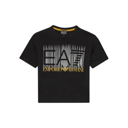 Emporio Armani EA7 , Casual Logo Print T-Shirt ,Black male, Sizes: