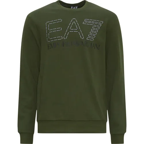 Emporio Armani EA7 , Classic Logo Sweatshirt ,Green male, Sizes: