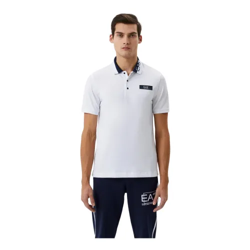 Emporio Armani EA7 , EA7 Polo Shirt White ,White male, Sizes: