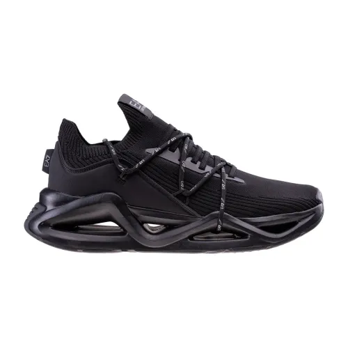 Emporio Armani EA7 , Full Black Silver Sneaker ,Black male, Sizes: