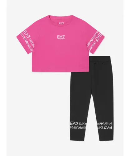 Emporio Armani EA7 Girls T-Shirt And Leggings Set in Pink