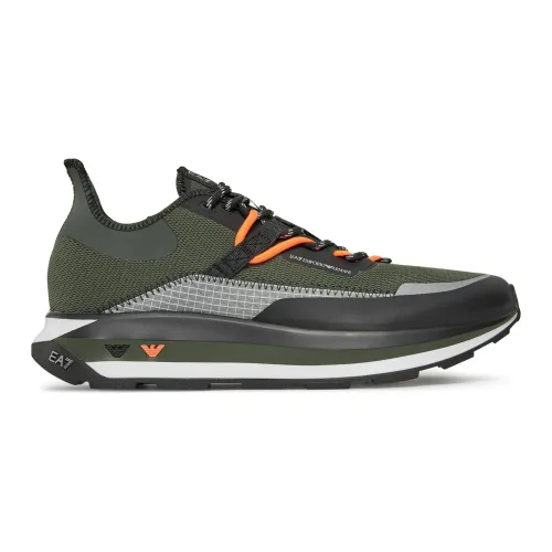 Emporio Armani , EA7 Green/Black Mens Sneakers ,Green male, Sizes:
