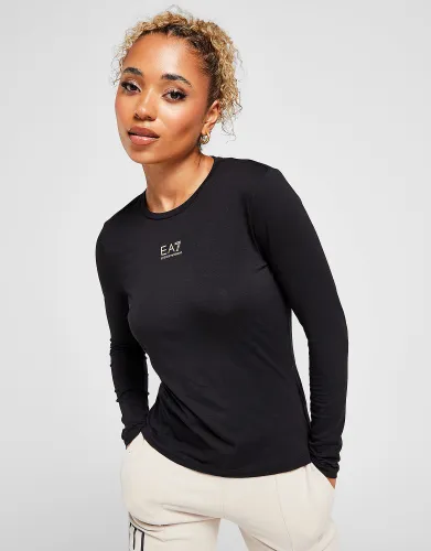 Emporio Armani EA7 Logo Shine Long Sleeve T-Shirt - Black - Womens
