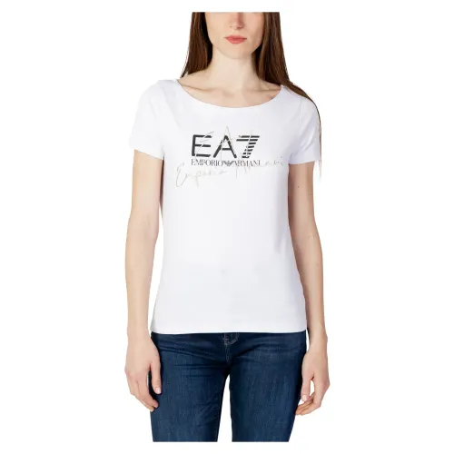 Emporio Armani EA7 , T-Shirt 3Rtt30 Tjdlz ,White female, Sizes: