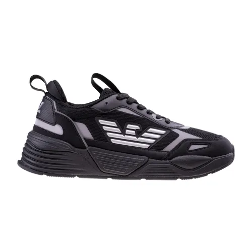 Emporio Armani EA7 , Triple Black Silver Sneaker ,Black male, Sizes: