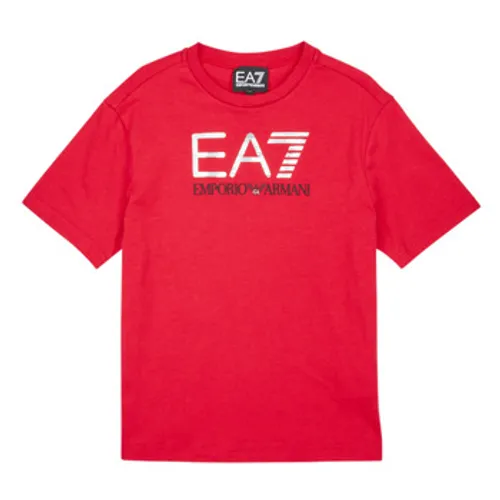 Emporio Armani EA7  VISIBILITY TSHIRT  boys's Children's T shirt in Red
