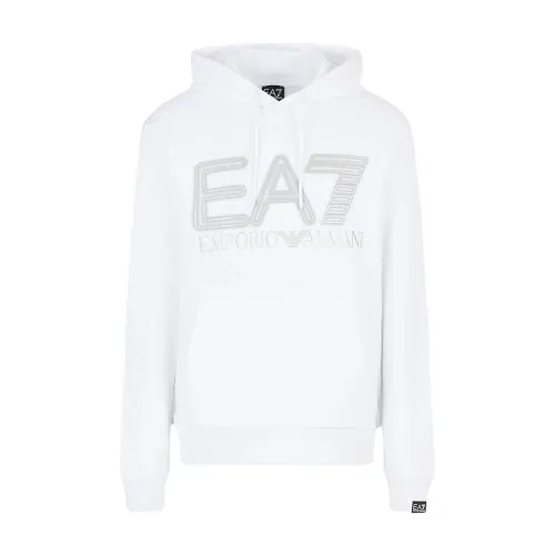 Emporio Armani EA7 , White Sweaters for Men ,White male, Sizes: