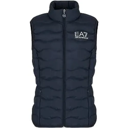 Emporio Armani EA7 , Zip Bomber Vest ,Blue female, Sizes: