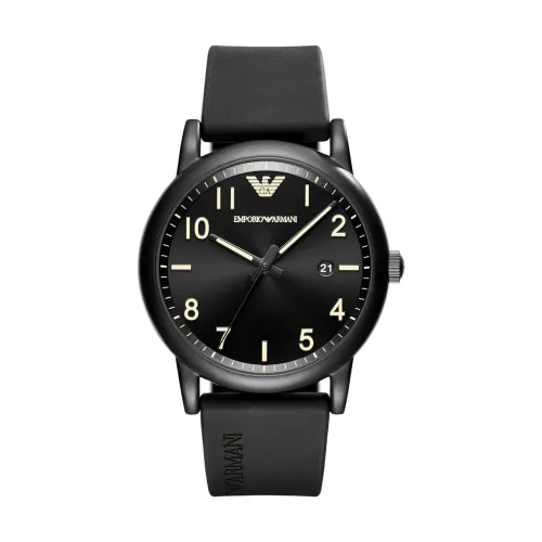Emporio Armani , Elegant and Functional Quartz Watch ,Black unisex, Sizes: ONE SIZE