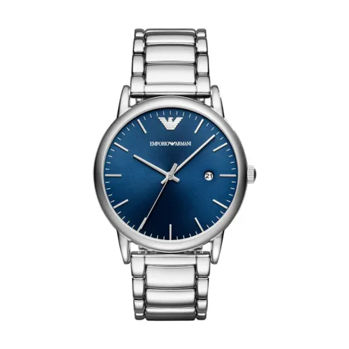 Emporio Armani , Elegant and Functional Quartz Watch with Blue or Azure Dial ,Gray unisex, Sizes: ONE SIZE