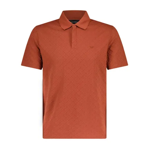 Emporio Armani , Elegant Polo Shirt with Embroidered Logo Emblem ,Red male, Sizes: