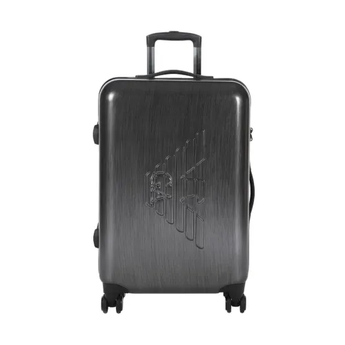 Emporio Armani , Embossed Logo Suitcase ,Gray male, Sizes: ONE SIZE
