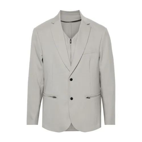 Emporio Armani , Emporio Armani Jackets Grey ,Gray male, Sizes: