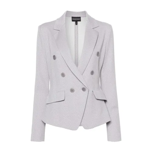 Emporio Armani , Emporio Armani Jackets Light Grey ,Gray female, Sizes: