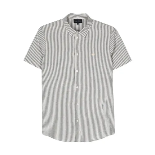 Emporio Armani , Emporio Armani Shirts Grey ,Gray male, Sizes: