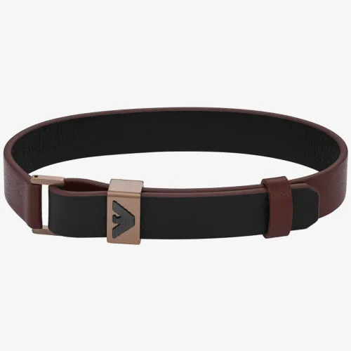 Emporio Armani Essential Black & Brown Leather Bracelet EGS2936200