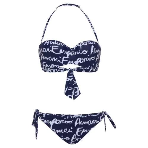 Emporio Armani , Fantasy Band Armani Allover Bikini ,Blue female, Sizes: