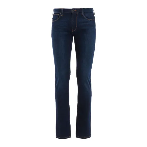 Emporio Armani , Flared Navy Blue Jeans ,Blue male, Sizes: