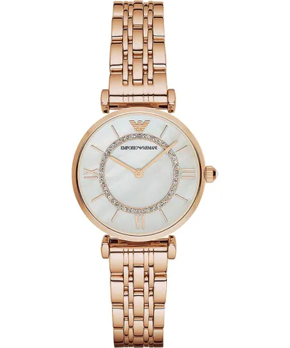 Emporio Armani Gianni T-bar WoMens Rose Gold Watch AR1909 Stainless Steel (archived) - One Size