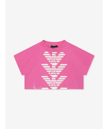 Emporio Armani Girls Logo T-Shirt In Pink