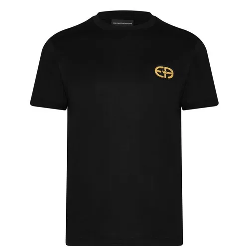Emporio Armani Gold Logo t Shirt - Black