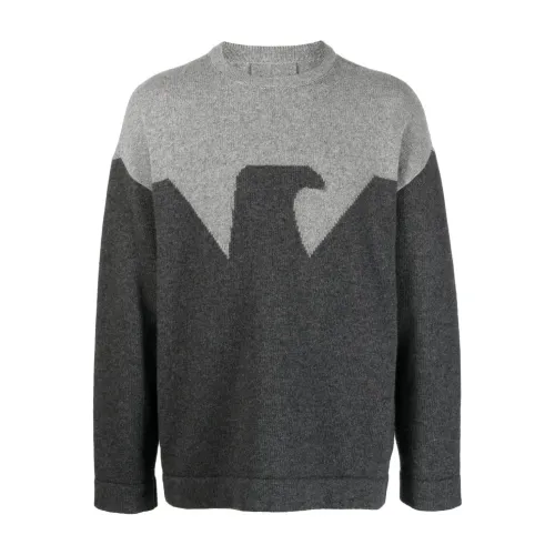 Emporio Armani , Gray Pullover Sweater ,Gray male, Sizes: