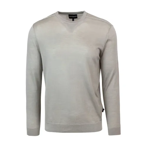 Emporio Armani , Grey Wool Blend Sweater ,Gray male, Sizes: